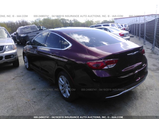 1C3CCCAB0FN624970 - 2015 CHRYSLER 200 LIMITED BURGUNDY photo 3