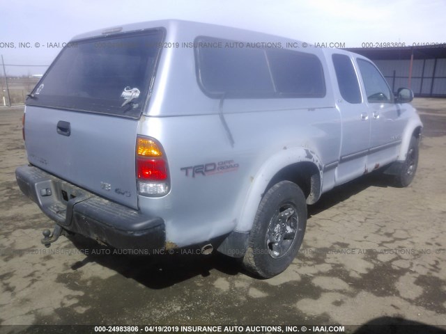 5TBBT4413YS098923 - 2000 TOYOTA TUNDRA ACCESS CAB/ACCESS CAB SR5 SILVER photo 4