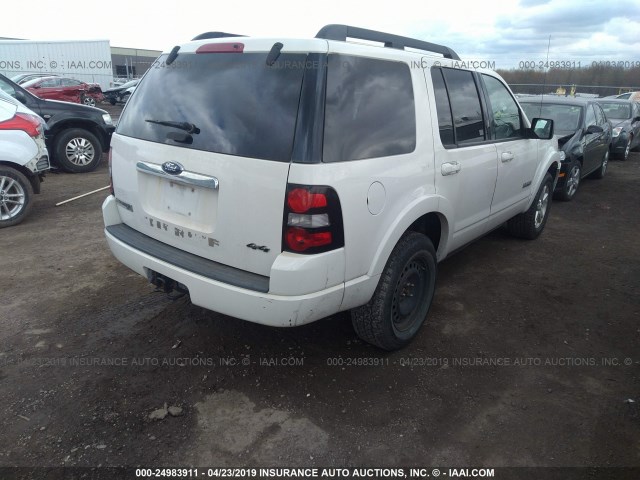 1FMEU73E18UB28676 - 2008 FORD EXPLORER XLT WHITE photo 4