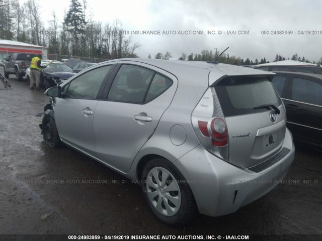 JTDKDTB33C1003043 - 2012 TOYOTA PRIUS C SILVER photo 3