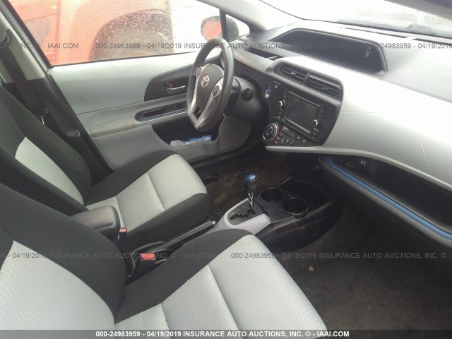 JTDKDTB33C1003043 - 2012 TOYOTA PRIUS C SILVER photo 5