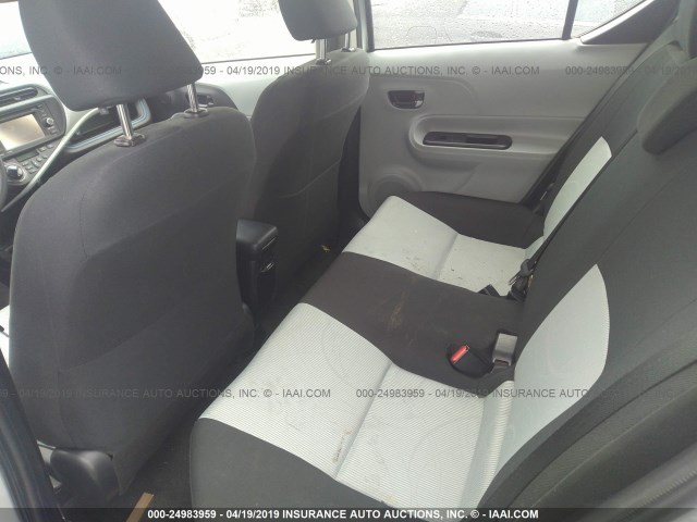 JTDKDTB33C1003043 - 2012 TOYOTA PRIUS C SILVER photo 8