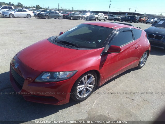 JHMZF1C46CS002918 - 2012 HONDA CR-Z RED photo 2