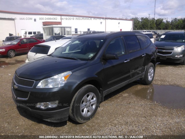 1GNKRFED8BJ309460 - 2011 CHEVROLET TRAVERSE LS GRAY photo 2