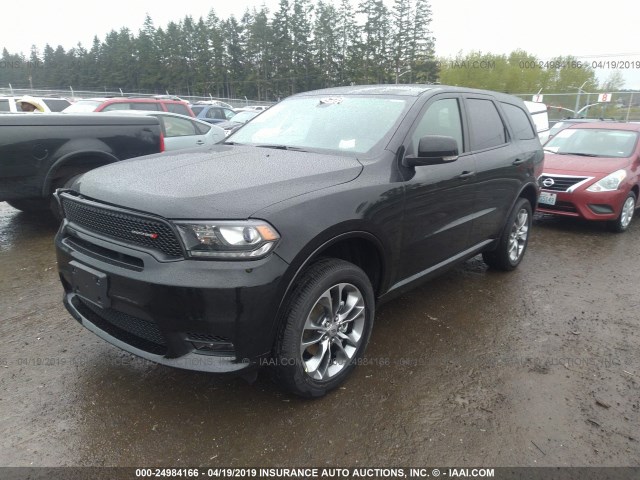 1C4RDJDG3KC701190 - 2019 DODGE DURANGO GT BLACK photo 2