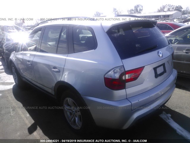 WBXPA934X6WG86753 - 2006 BMW X3 3.0I SILVER photo 3