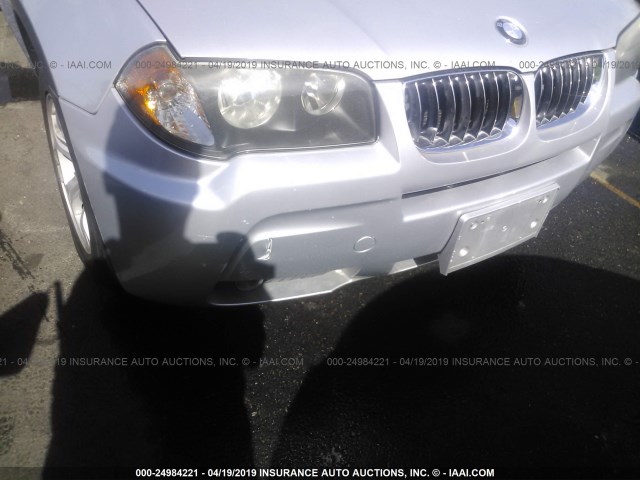 WBXPA934X6WG86753 - 2006 BMW X3 3.0I SILVER photo 6