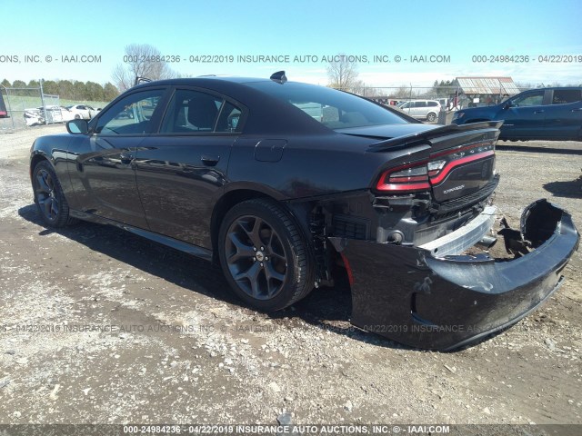 2C3CDXCT8KH526542 - 2019 DODGE CHARGER R/T BLACK photo 3