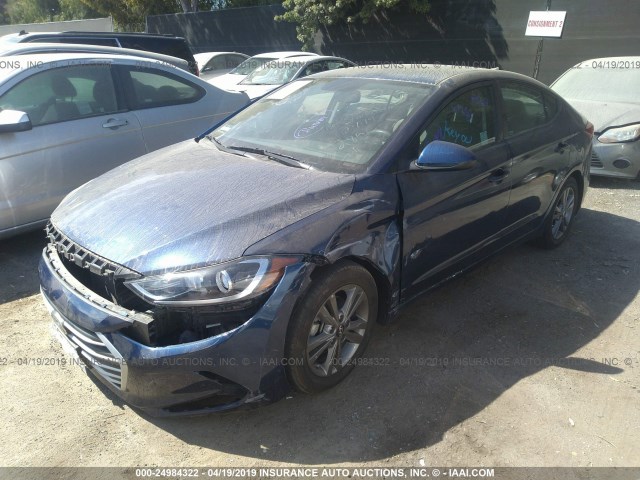 5NPD84LF0JH245886 - 2018 HYUNDAI ELANTRA SEL/VALUE/LIMITED BLUE photo 2