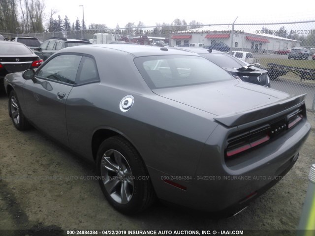 2C3CDZAG2KH583675 - 2019 DODGE CHALLENGER SXT GRAY photo 3