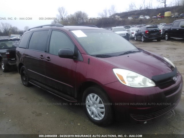 5TDZA23C84S135929 - 2004 TOYOTA SIENNA CE/LE MAROON photo 1