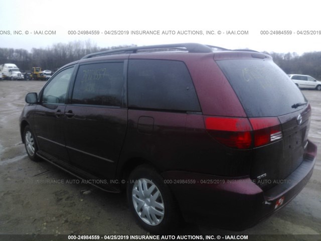 5TDZA23C84S135929 - 2004 TOYOTA SIENNA CE/LE MAROON photo 3