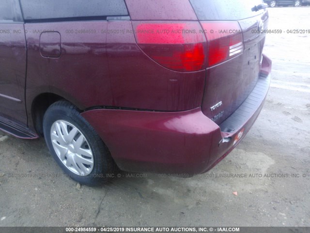 5TDZA23C84S135929 - 2004 TOYOTA SIENNA CE/LE MAROON photo 6