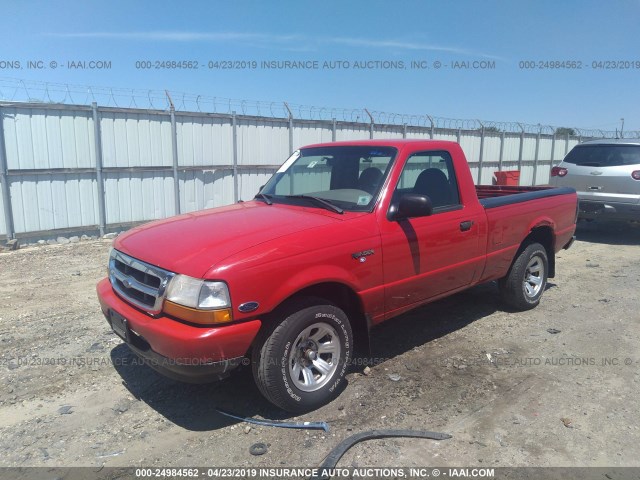 1FTYR10C2YTB12642 - 2000 FORD RANGER RED photo 2