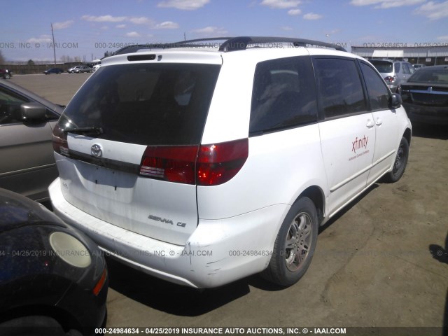 5TDZA23CX5S297840 - 2005 TOYOTA SIENNA CE/LE WHITE photo 4