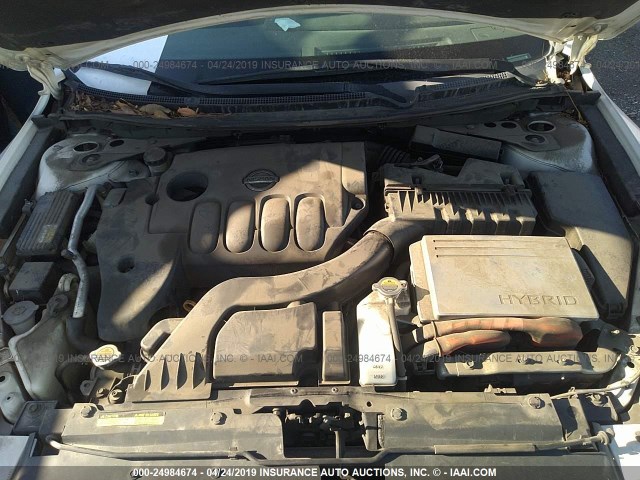 1N4CL21E27C208647 - 2007 NISSAN ALTIMA HYBRID WHITE photo 10