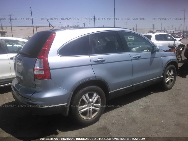 5J6RE3H77BL060641 - 2011 HONDA CR-V EXL BLUE photo 4