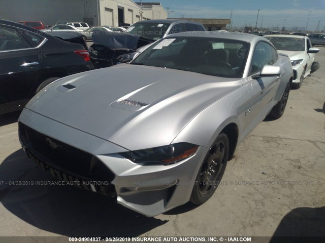 1FA6P8CF9J5143382 - 2018 FORD MUSTANG GT SILVER photo 2