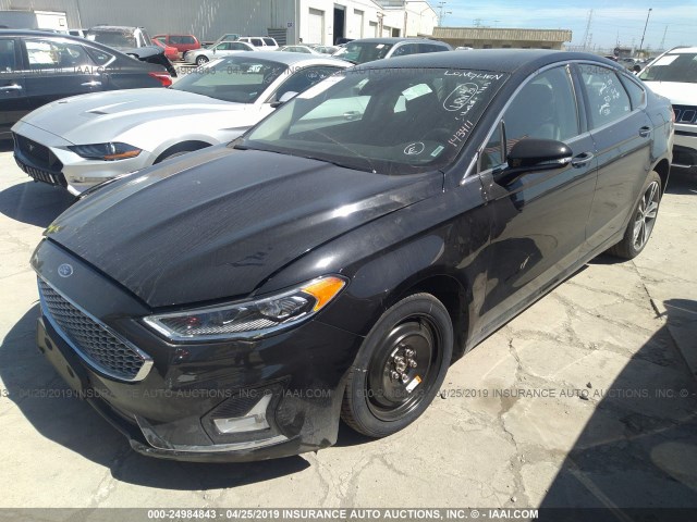 3FA6P0D90KR143411 - 2019 FORD FUSION TITANIUM BLACK photo 2