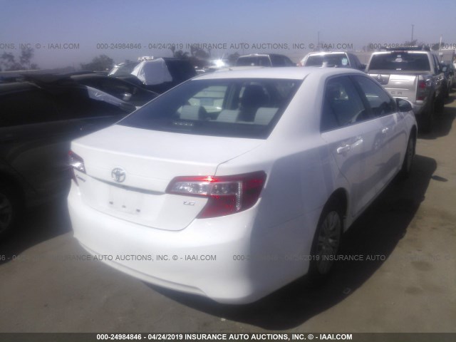 4T4BF1FK6CR238665 - 2012 TOYOTA CAMRY SE/LE/XLE WHITE photo 4