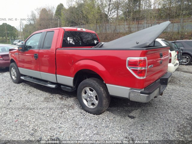 1FTFX1EV5AFA18170 - 2010 FORD F150 SUPER CAB RED photo 3