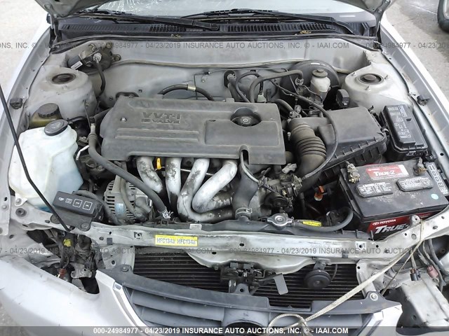 1NXBR12E01Z489681 - 2001 TOYOTA COROLLA CE/LE/S SILVER photo 10