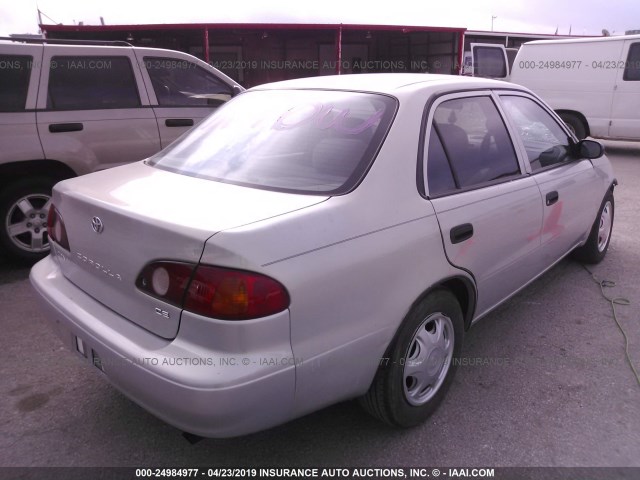 1NXBR12E01Z489681 - 2001 TOYOTA COROLLA CE/LE/S SILVER photo 4