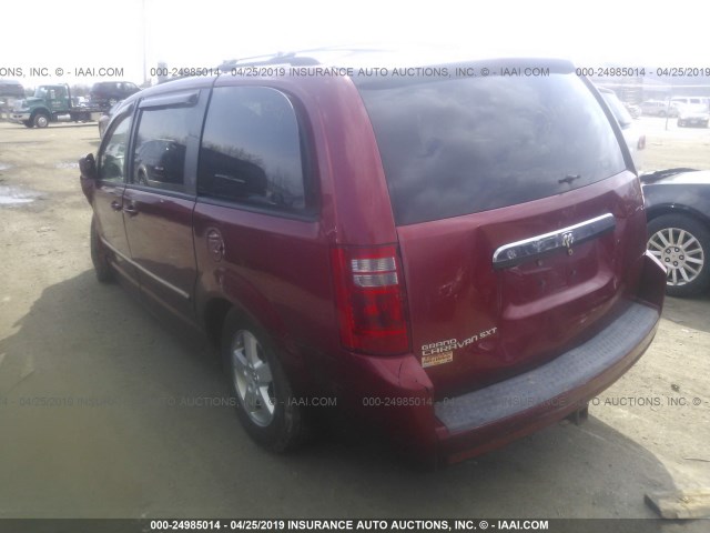 1D8HN54P88B167832 - 2008 DODGE GRAND CARAVAN SXT RED photo 3