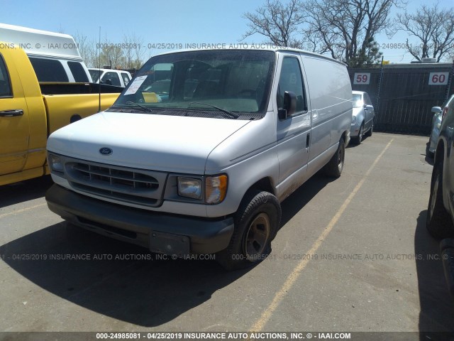 1FTRE14221HA78311 - 2001 FORD ECONOLINE E150 VAN WHITE photo 2