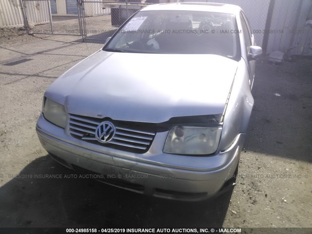 3VWSC29M1YM153722 - 2000 VOLKSWAGEN JETTA GLS SILVER photo 6