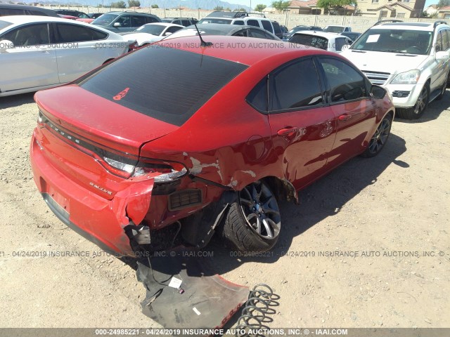 1C3CDFBB8GD680238 - 2016 DODGE DART SXT RED photo 4