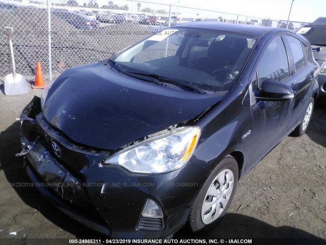 JTDKDTB31E1063888 - 2014 TOYOTA PRIUS C BLACK photo 2