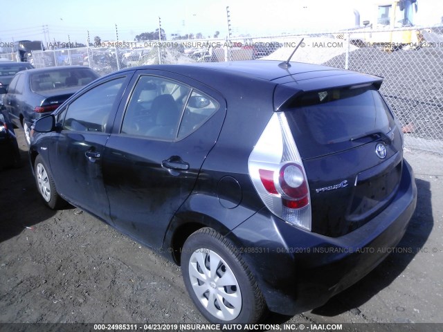 JTDKDTB31E1063888 - 2014 TOYOTA PRIUS C BLACK photo 3