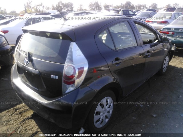 JTDKDTB31E1063888 - 2014 TOYOTA PRIUS C BLACK photo 4