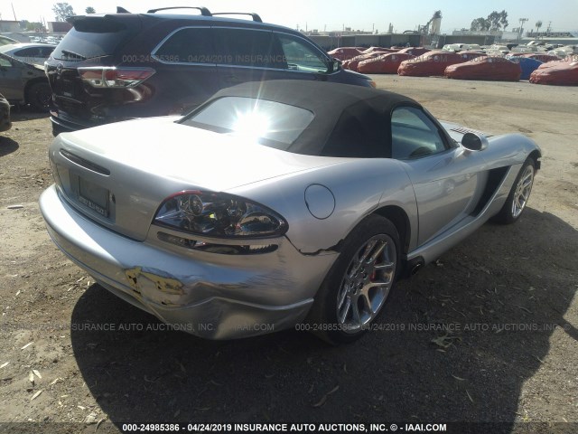 1B3JR65Z33V501848 - 2003 DODGE VIPER SRT-10 SILVER photo 4