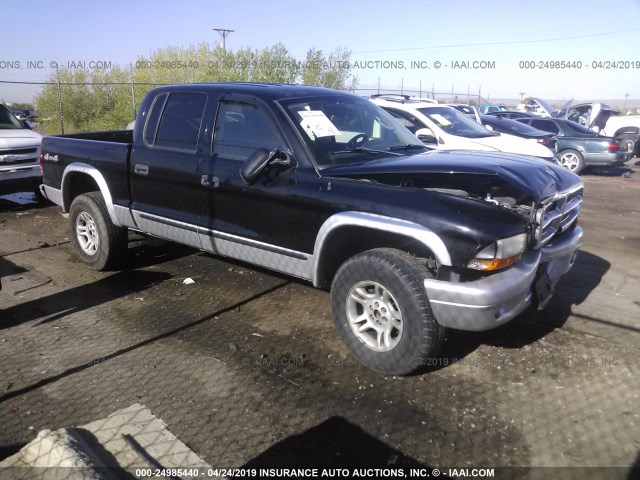 1D7HG48N33S190736 - 2003 DODGE DAKOTA QUAD SLT BLACK photo 1