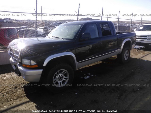 1D7HG48N33S190736 - 2003 DODGE DAKOTA QUAD SLT BLACK photo 2