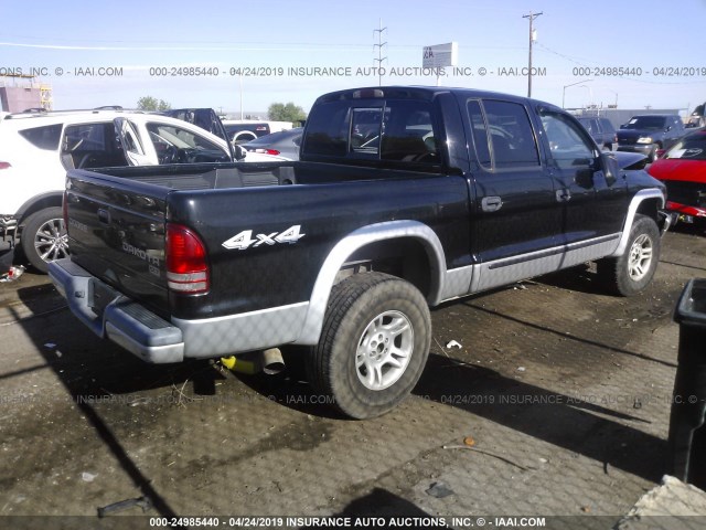 1D7HG48N33S190736 - 2003 DODGE DAKOTA QUAD SLT BLACK photo 4