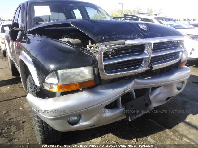 1D7HG48N33S190736 - 2003 DODGE DAKOTA QUAD SLT BLACK photo 6