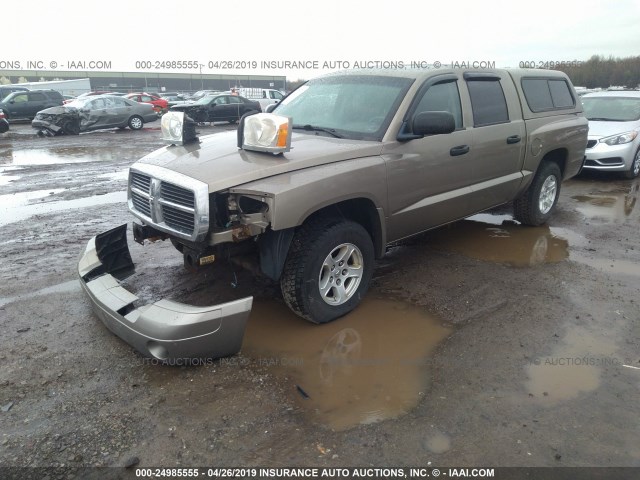 1D7HE48N36S532793 - 2006 DODGE DAKOTA QUAD SLT BEIGE photo 2