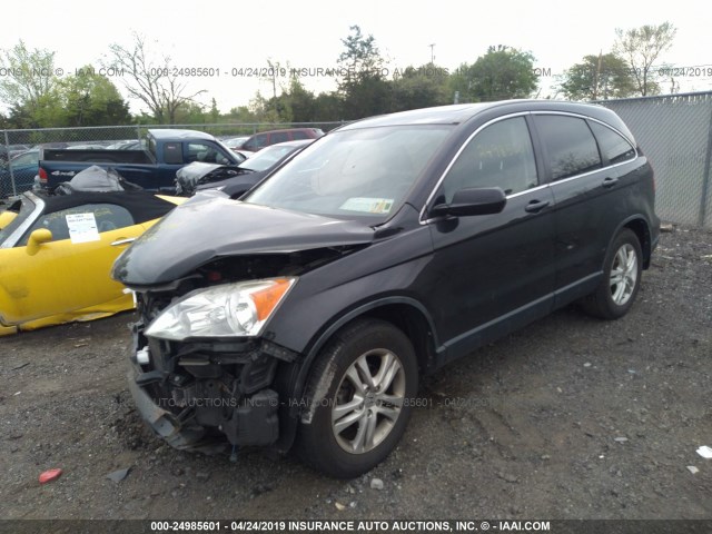 JHLRE4H79BC035321 - 2011 HONDA CR-V EXL BLACK photo 2