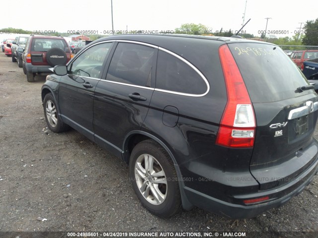 JHLRE4H79BC035321 - 2011 HONDA CR-V EXL BLACK photo 3