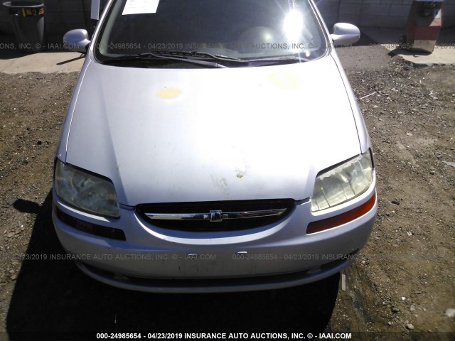 KL1TD566X6B564463 - 2006 CHEVROLET AVEO LS GRAY photo 6