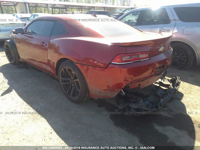 2G1FL1EP4F9801048 - 2015 CHEVROLET CAMARO ZL1 RED photo 3