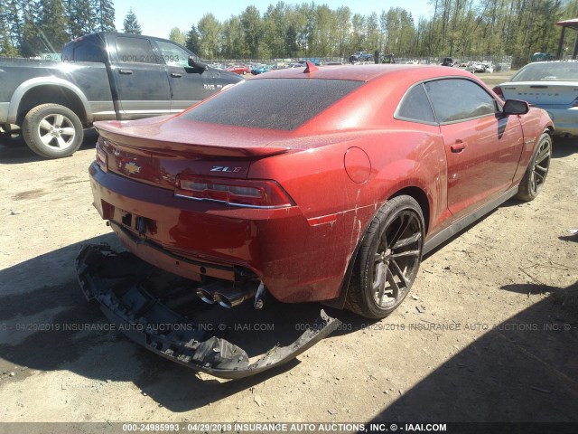 2G1FL1EP4F9801048 - 2015 CHEVROLET CAMARO ZL1 RED photo 4