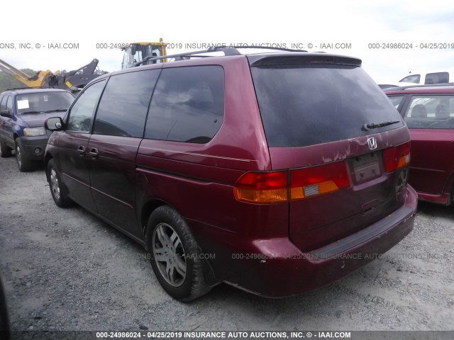 5FNRL18973B009744 - 2003 HONDA ODYSSEY EXL MAROON photo 3