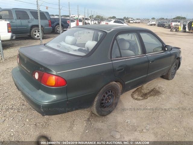 1NXBR12E11Z420207 - 2001 TOYOTA COROLLA CE/LE/S GREEN photo 4