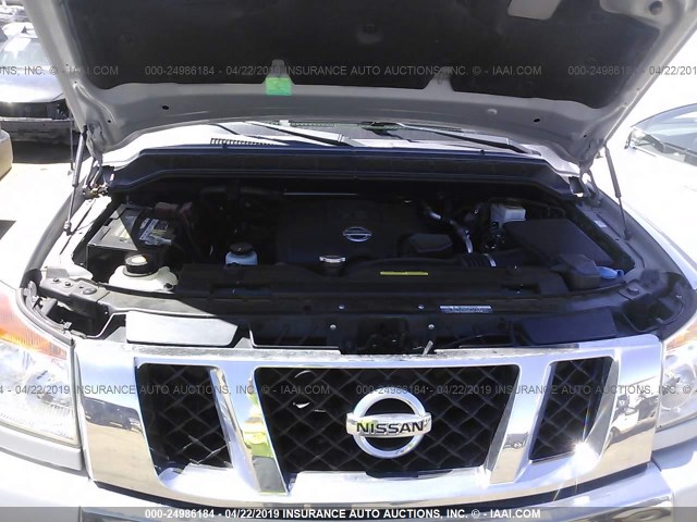 1N6AA0ED3EN517023 - 2014 NISSAN TITAN S/SV/SL/PRO-4X SILVER photo 10