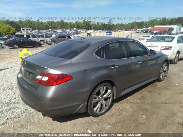 JN1AY1AP2BM520178 - 2011 INFINITI M56 GRAY photo 4