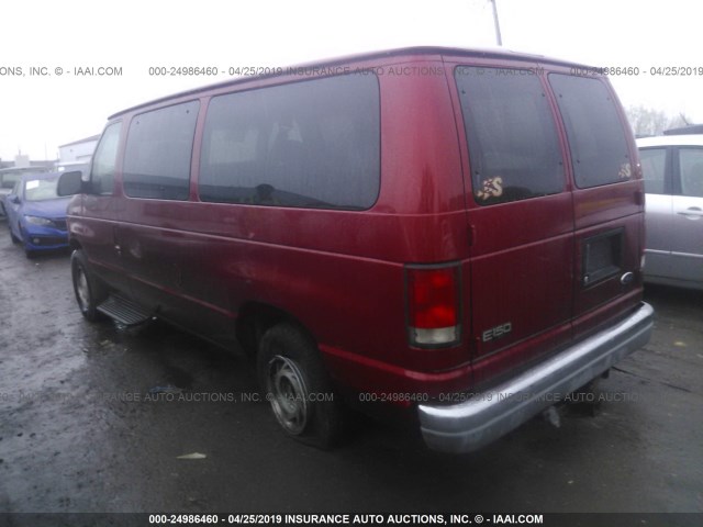 1FMRE11L42HB20925 - 2002 FORD ECONOLINE E150 WAGON MAROON photo 3